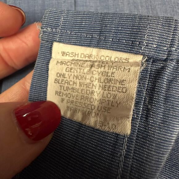 BURBERRYS of London Men’s 100% Cotton Dress Shirt Blue 15.5-33 (M/L) Vintage USA - Picture 4 of 7